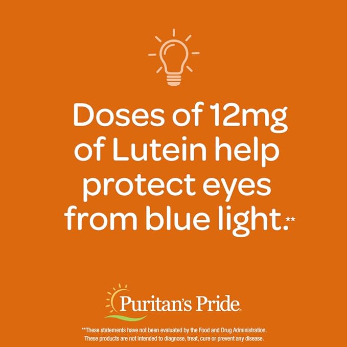 Puritan's Pride Lutein and Zeaxanthin Supplements 800mcg plus 20mg Once 240 Day 120 Count 2) (Package