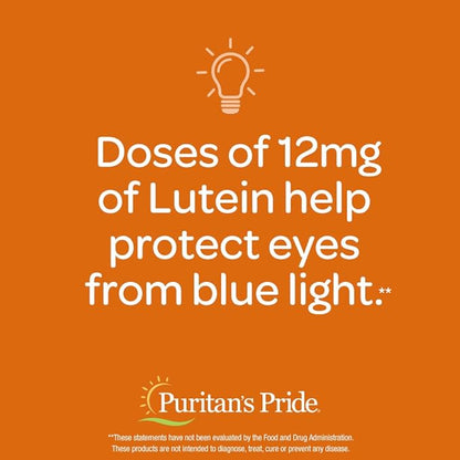 Puritan's Pride Lutein and Zeaxanthin Supplements 800mcg plus 20mg Once 240 Day 120 Count 2) (Package