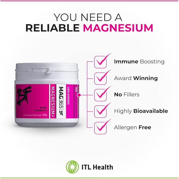 MAG365 Magnesium | Bone Support BF 180g | B6, D3, D3, K2, K2, Boron,