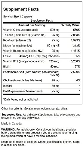 Swanson Vitamin B-Complex w/Vitamin C (100 Capsules) (3 Pack)