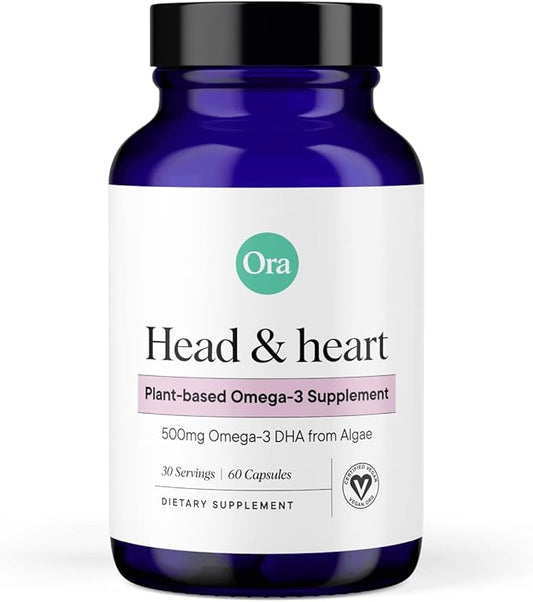 Ora Organic Vegan Omega 3 Supplement 500mg DHA 60 Capsules