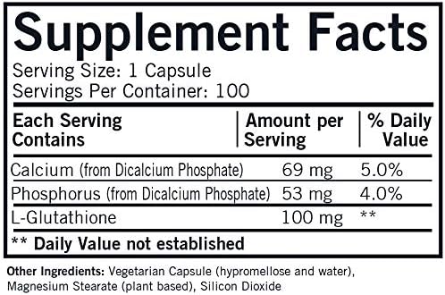 Kirkman Reduced L-Glutathione 100 mg 100 Vegetarian
