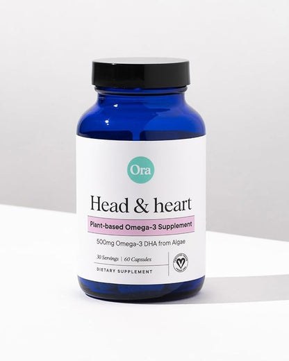 Ora Organic Vegan Omega 3 Supplement 500mg DHA 60 Capsules