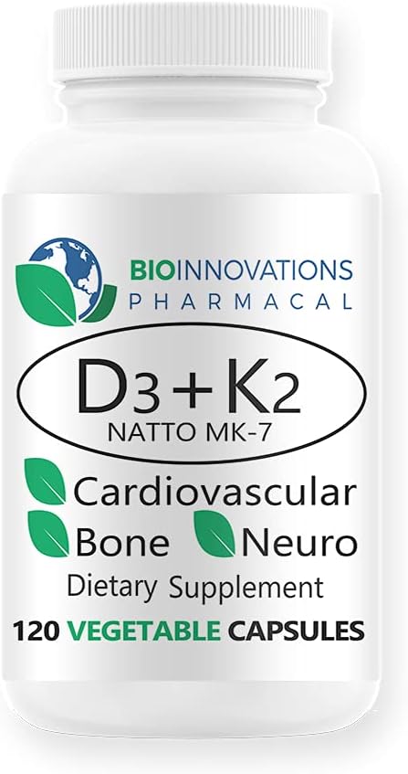 D3+K2 10,000IU D3 Cholecalciferol 100mcg, MK7 120 Capsules