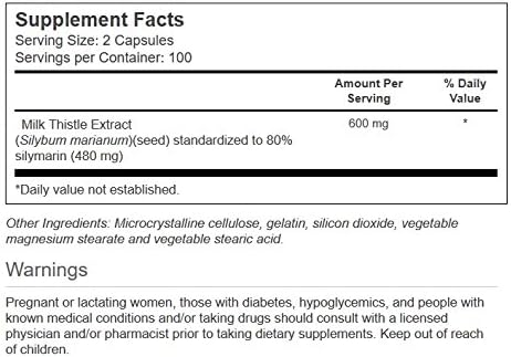 Vitacost Milk Thistle Extract 600 mg 200 Capsules