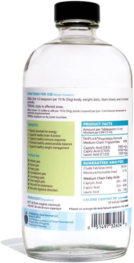 CocoTherapy Triplex MCT-3 Oil, Non-GMO, 100% Pure and Natural, 16 oz.