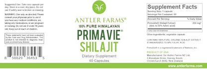 Antler Farms - 100% Pure PrimaVie 60 Capsules, 250mg – 50% Fluvic