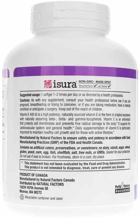 Natural Factors, Mixed Vitamin E 400 240 softgels (240 servings)