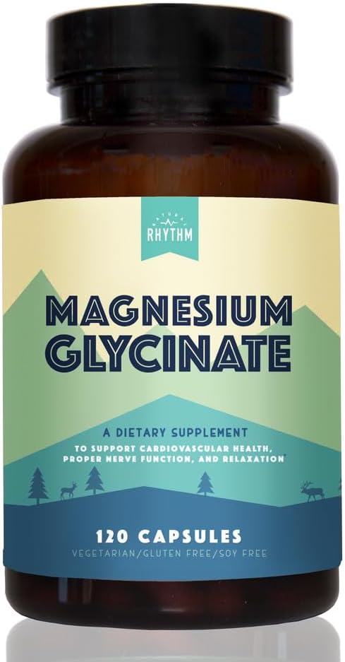 Magnesium Glycinate 150mg Natural Rhythm High Absorption Elemental Magnesium 120 Capsules