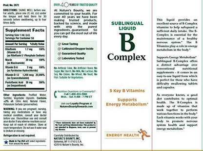 Nature's Bounty Vitamin B Complex sublingual 2 Fl 2)