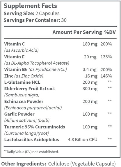 Immune Support Vitamin Complex with Elderberry, 60 Capsules