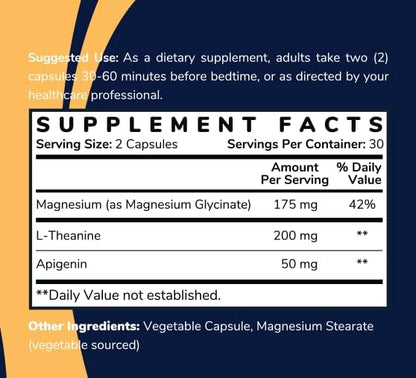 Magnesium Glycinate Sleep Stack with L-Theanine 175 mg 200 mg 50 mg