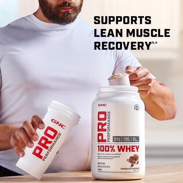 GNC Pro Performance 100% Whey Protein Powder | Supports Healthy Metabolism and Lean Muscle Recovery | Cookies and Cream | 25 Servings