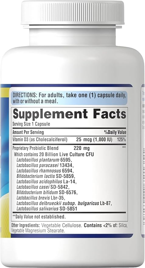 Puritan's Pride Probiotic 10 with Vitamin 60 Count,