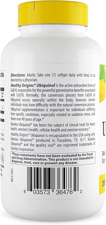 Healthy Origins Ubiquinol (Active form of CoQ10), 200 200 mg CoQ10 - 150 Softgels