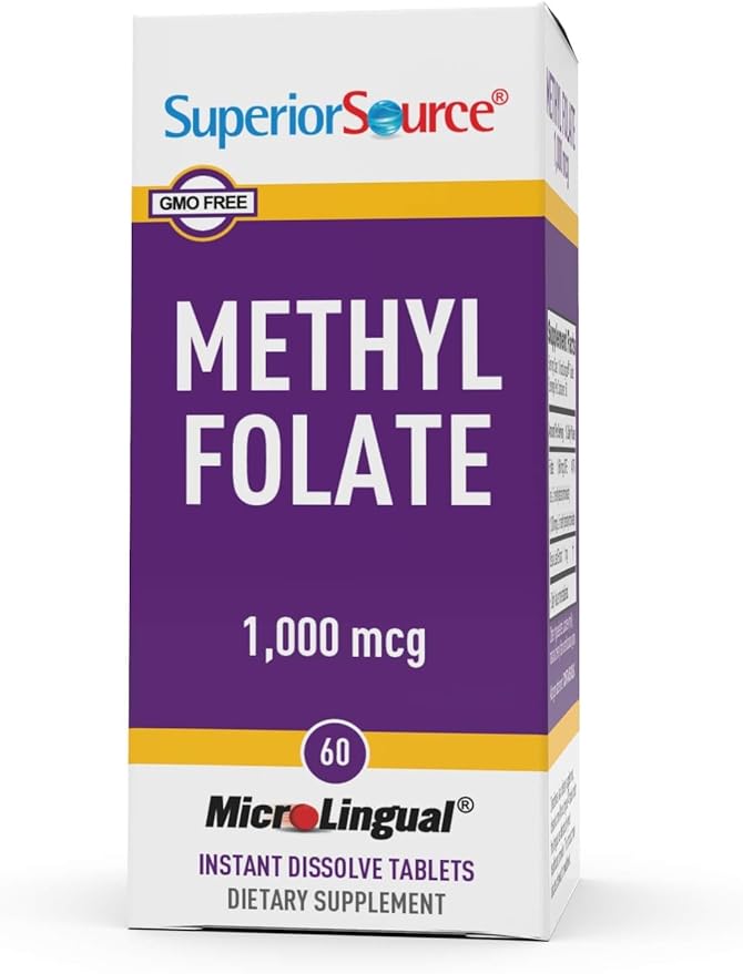 Superior Source Methylfolate 5-MTHF 1000 mcg, 60 Ct,
