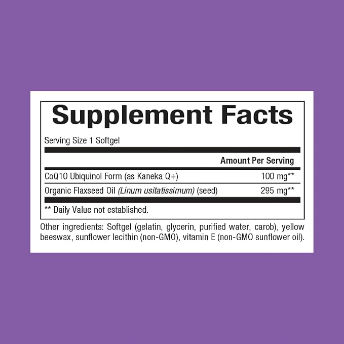 Natural Factors Ubiquinol Active CoQ10 100 Q10 Supplement 120 Softgels