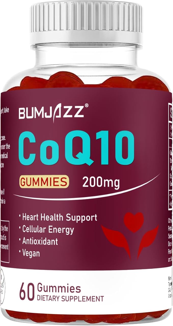High Absorption - CoQ10 Gummies 200mg Q10 - CoQ10 Gummies 60 Count