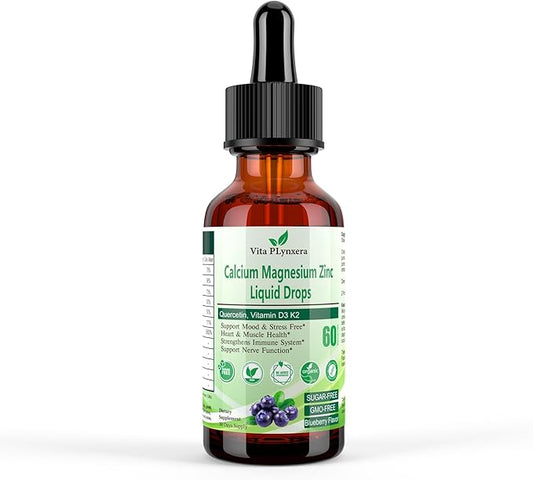 Calcium Magnesium Zinc, Liquid Calcium Magnesium D3 K2, K2, B6, B6, Omega-3, Omega-3, High 2 Fl/Oz