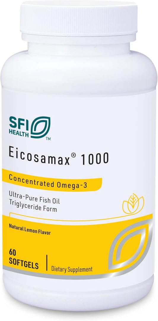 Klaire Labs Eicosamax 1000 TG Fish Oil 1000 mg Omega-3 Fish (60 Softgels)