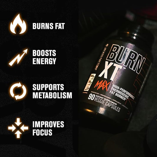 Jacked Factory Burn-XT Max - High-Performance Thermogenic Fat Burner & Appetite Suppressant for Weight Loss w/PurCaf Organic Caffeine, MitoBurn, Green Tea, Acetyl L Carnitine & More - 90 Capsules