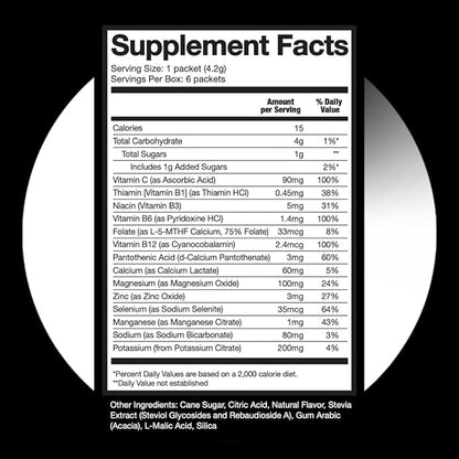 Halo Hydration Electrolyte Powder Packets – Peach - 6 Servings (5g Each) - Organic Hydration Drink with Low Sugar + Essential Vitamins + Minerals - Vegan