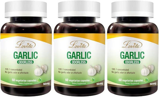 Lovita Odorless Garlic Extract 5000mg | 1.25% Allicin 60 Vegetarian 3)