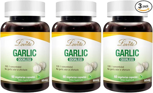 Lovita Odorless Garlic Extract 5000mg | 1.25% Allicin 60 Vegetarian (6-Month Supply) 3)