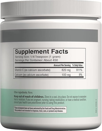 FREEDA Vitamin C - Buffered Vitamin C Powder - Kosher - Powerful Antioxidant Immune Support - Sensitive Stomach Vitamins C Drink - Calcium Ascorbate - Sugar Free Vitamin C - VIT C Supplement (16 oz)
