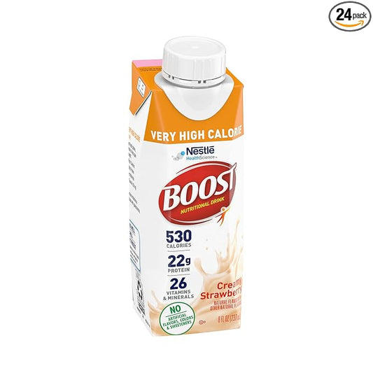 Boost Very High Calorie Strawberry Nutritional 22g Protein, 530 Nutrient 8 Fl 24)