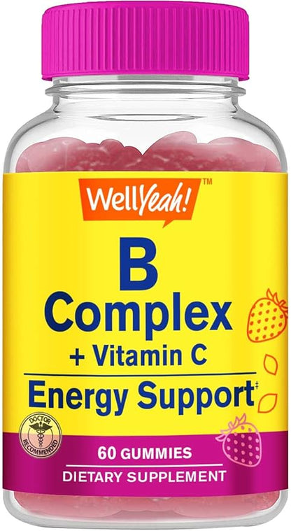 Vitamin B Complex Gummies -with Vitamin B6, Folic B12, Biotin 2 Month -60 Gummies