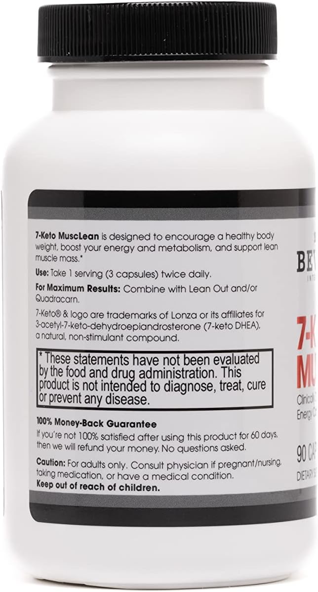 7-Keto Musclean. Lose up to 3X as Much Body Fat Without Losing Muscle Tone. Potent Thermogenic Diet Pill for Men & Women. Boost Fat-Burning Metabolism. Keto Diet - Reduce overeating. 90 caps