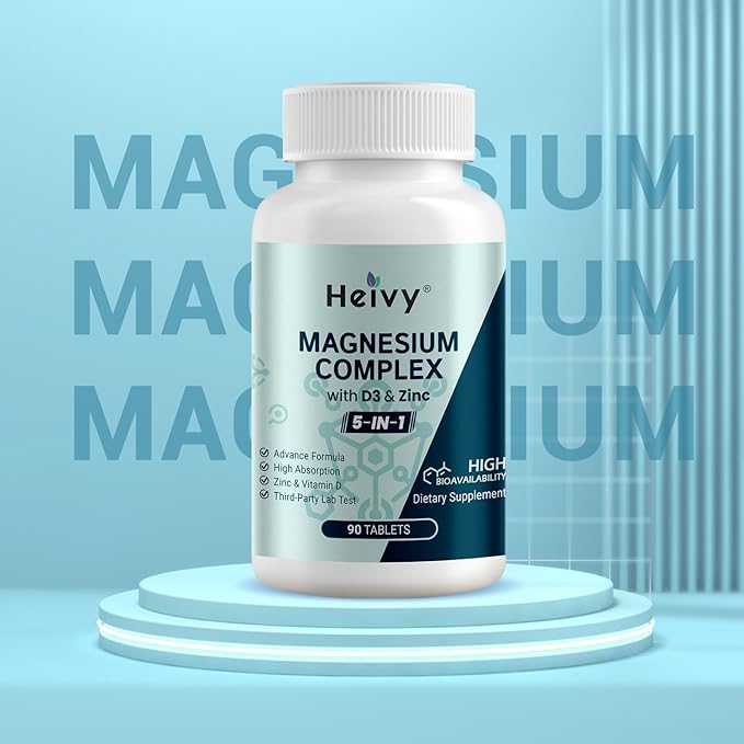 Magnesium Complex, Magnesium Glycinate, Citrate, Malate, D3, Magnesium 90 Tablets