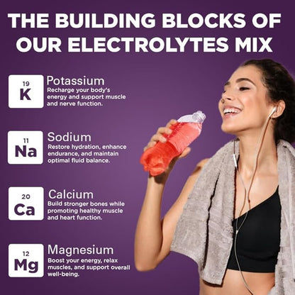 Keto Vitals Electrolytes Powder - Antioxidant Blend Keto Electrolytes Powder with Potassium, Magnesium, Sodium, & Calcium - No Sugar Electrolyte Drink Mix & Hydration Powder, 60 Servings, BlackBerry
