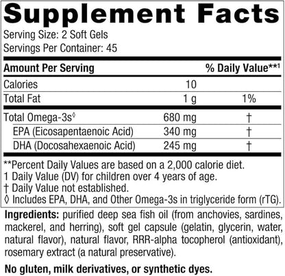 Nordic Naturals Ultimate Omega Jr., Strawberry 90 Mini 680 Total Omega-3s with 45 Servings