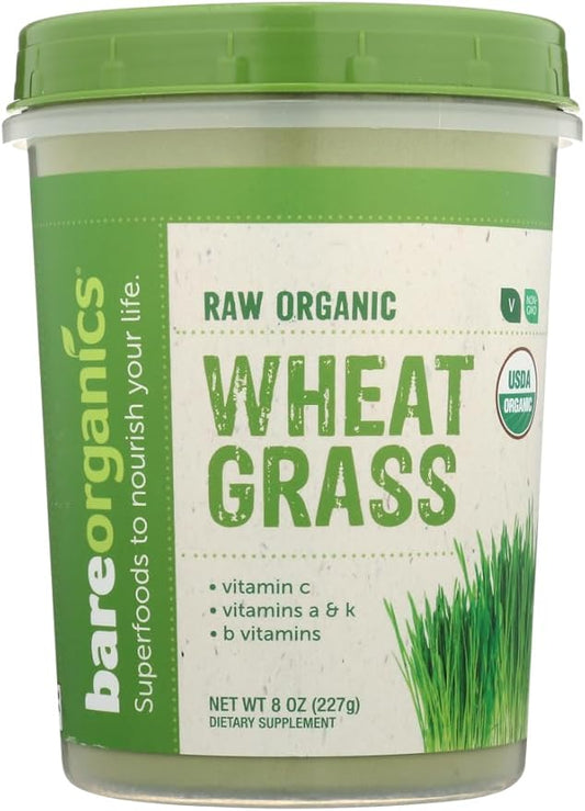 BareOrganics Wheatgrass Powder, Organic, Vegan Dietary Supplement,8 Ounce (Pack of 1)