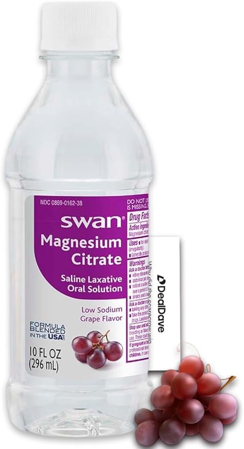 Deal Dave Card + Swan Magnesium Citrate Oral Solution 10 oz, Grape Flavor
