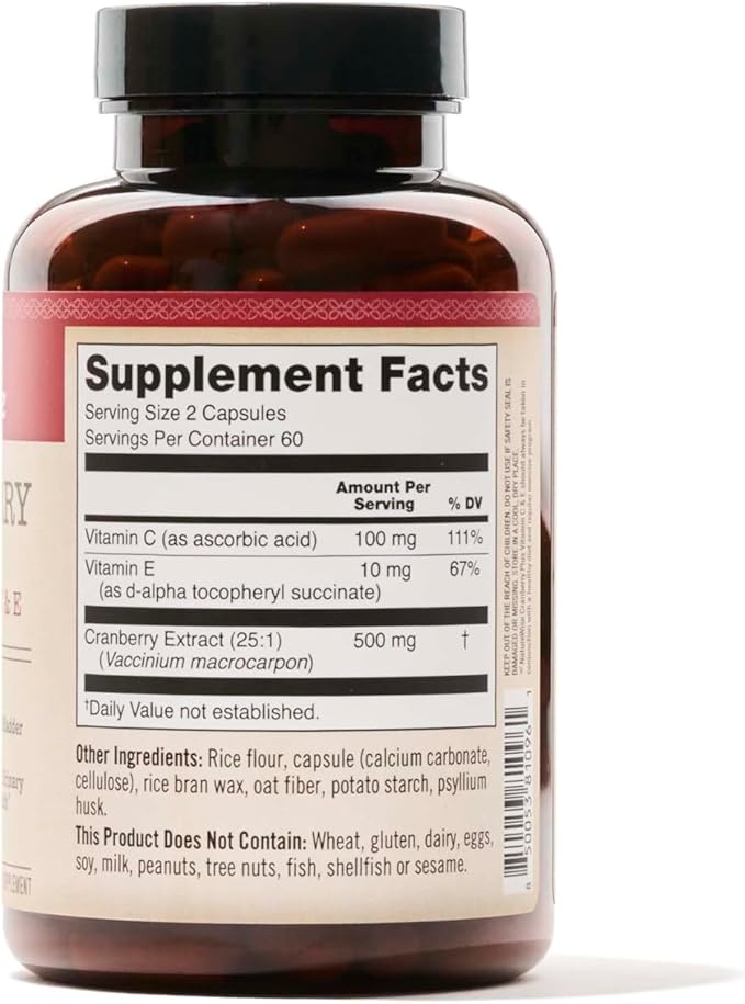 Naturewise Cranberry Extract Pills 12,500mg* Cranberries 120 Capsules[2-Month Capsules[2-Month Supply]