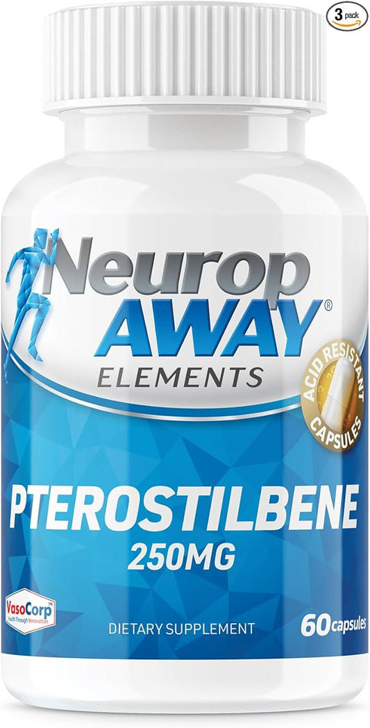 NeuropAWAY Elements Pterostilbene (60 250mg Acid 3pack