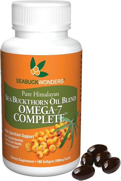 Omega-7 Complete Sea Buckthorn Oil Blend, 180 Count (500mg Each)