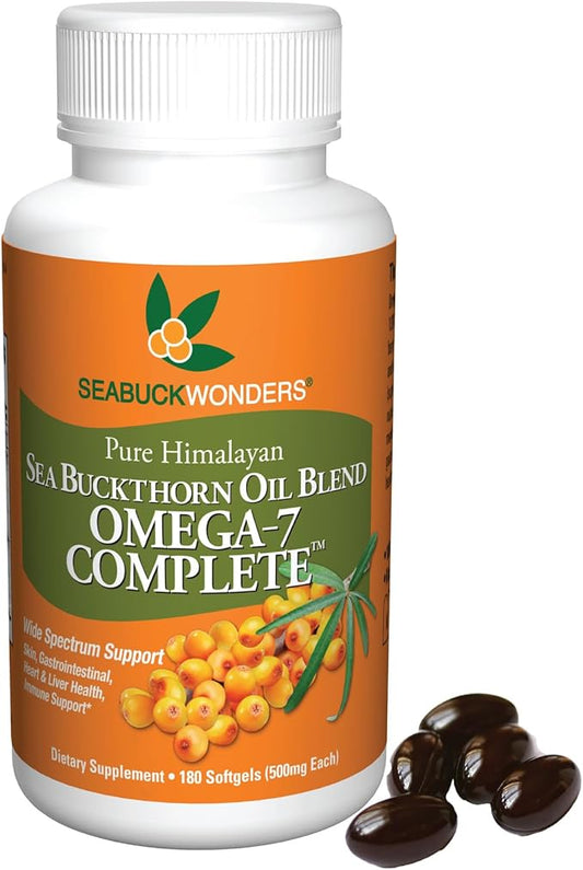 Omega-7 Complete Sea Buckthorn Oil Blend, 180 Count (500mg Each)