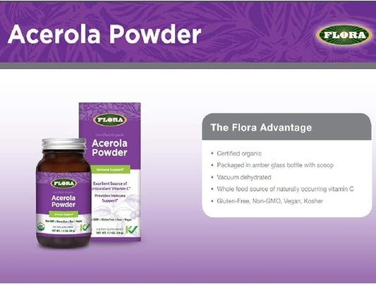 Flora - Acerola Powder, Daily Immune 1.7-oz. Glass