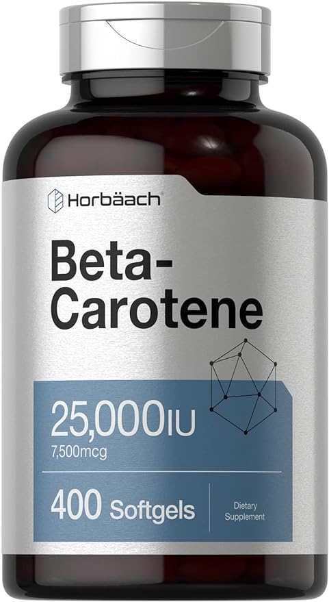 Horbäach Beta Carotene 25000 IU Softgels 7,500 mcg 400 Count