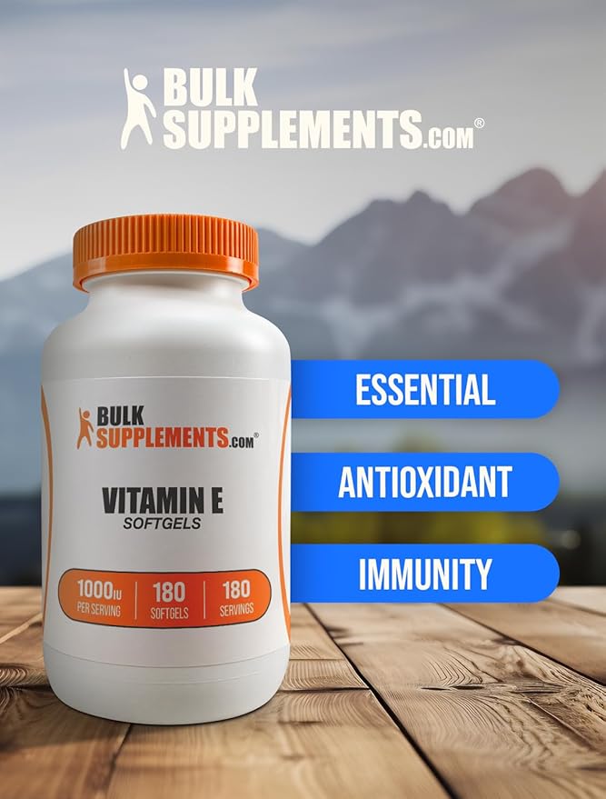 BulkSupplements.com Vitamin E 1000 IU Softgels 1 Softgel 180 Count 1)