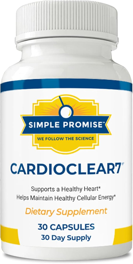 Simple Promise Cardio Clear 7 - Heart Health Supplements - Maintain Cellular Energy - Contains Coq 10, 30 Day Supply