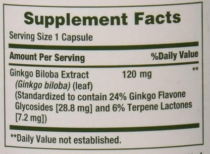 Nature's Bounty Ginkgo Biloba 120 mg 100 ea 3)