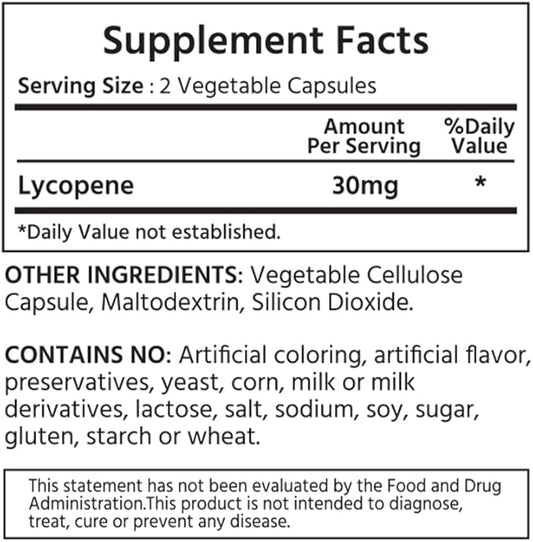 Natural Lycopene 30 mg 120 Vegetable
