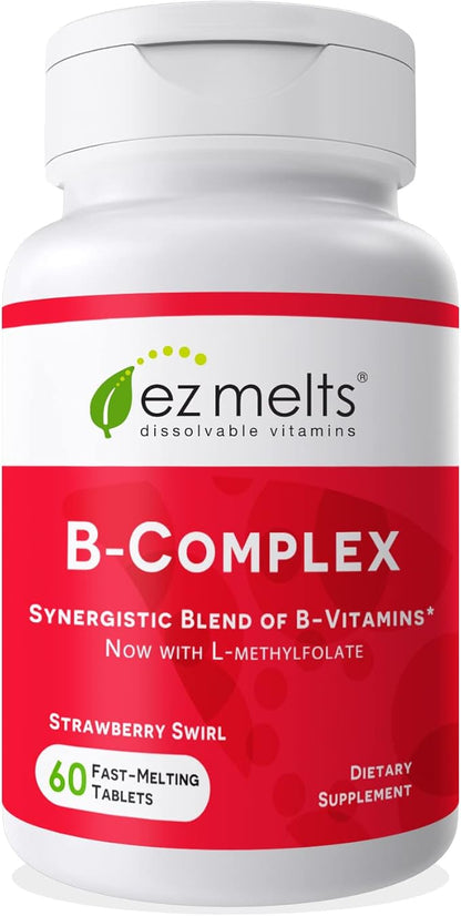EZ Melts Dissolvable Vitamin B-Complex Tablet B12 & 2-Month Supply