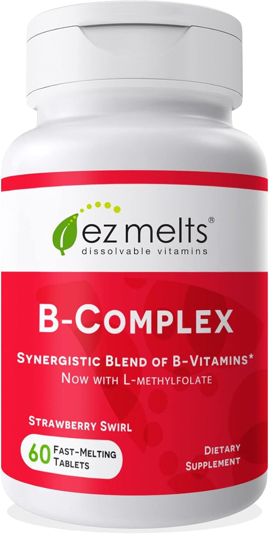 EZ Melts Dissolvable Vitamin B-Complex Tablet B12 & 2-Month Supply