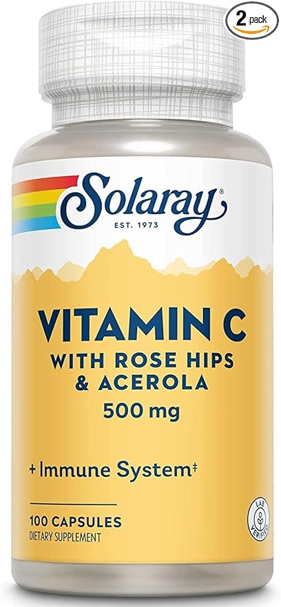 SOLARAY C w/Rose HIPS & Acerola, 500mg | 100 Count 2